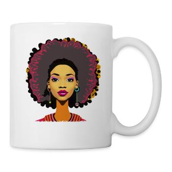 Dame mit Afro - Tasse - Weiß - Rechts
