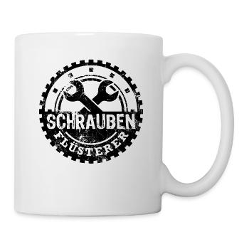 Schrauben Flüsterer Schrauber Mechaniker Kfz - Tasse - Weiß - Rechts