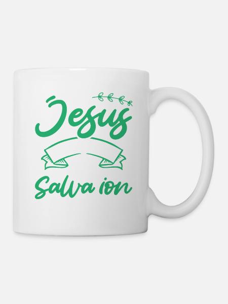 En Jésus, nous trouverons le verset biblique du salut - Mug blanc - blanc