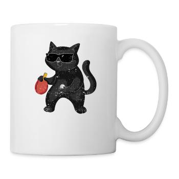 Lustige Katze mit Sonnenbrille, die Ping Pong - Tasse - Weiß - Rechts