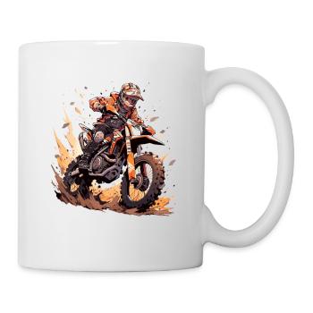 Motocross Dirtbike Motocross Motocross Motorrad - Tasse - Weiß - Rechts