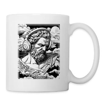 Zeus' cloud party in dark hip-hop street style - Mug - white - Right