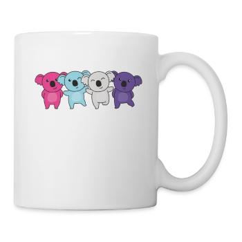 Multisexual Flag Pride LGBTQ Cute Koalas - Mug blanc - blanc - Droite