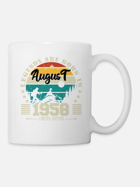 August 1958. Geburtstagsgeschenk August 1958. August - Tasse - Weiß
