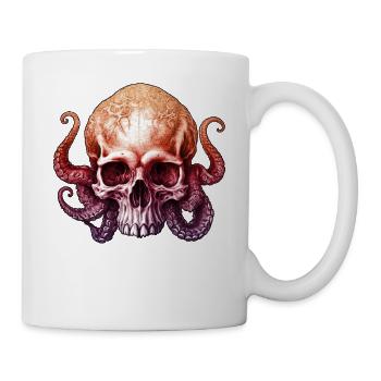 Octopus Skull Enigmatic Depths Gradient Tentacles - Mug - white - Right