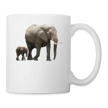 Elfante mom with baby - Elephant - Wild animal - Mug - white - Right