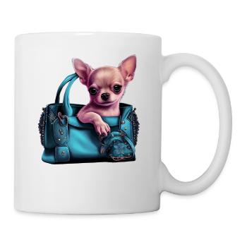 Chihuahua | Türkis Handtasche Welpe Girlie - Tasse - Weiß - Rechts