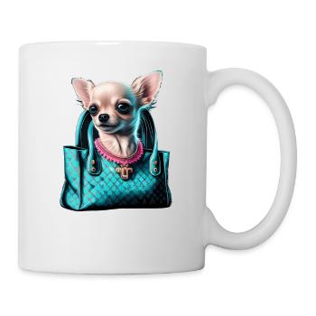 Chihuahua | c Handtasche Welpe Girlie Hunde-Mama - Tasse - Weiß - Rechts