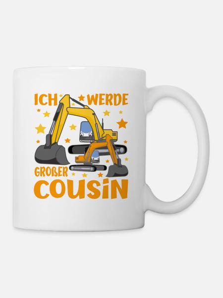 Ich Werde Großer Cousin Bagger bald Cousin - Tasse - Weiß