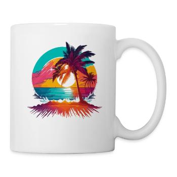 Soleil d’été Palm Tree Beach Island - Mug blanc - blanc - Droite