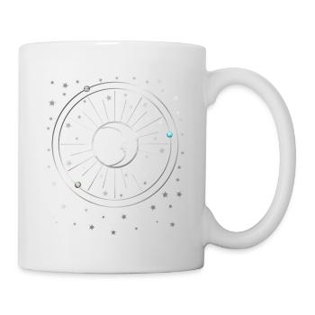 Lune - Étoiles - Planètes - Ciel étoilé - Galaxie - Mug blanc - blanc - Droite