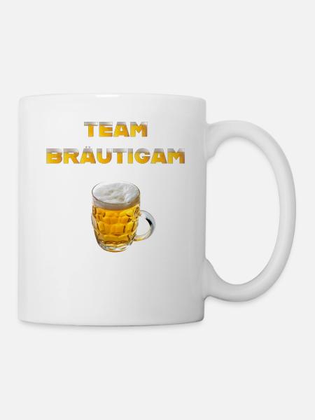 Team Bräutigam mit Bierkrug - Tasse - Weiß