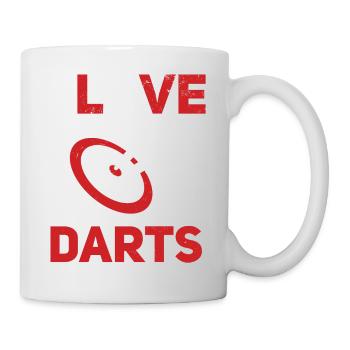 Darts Sport Verein, Dartscheibe, Pfeil Sport Dart - Tasse - Weiß - Rechts