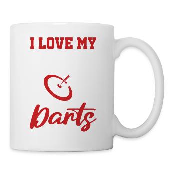 Darts Sport Verein, Dartscheibe, Pfeil Sport Dart - Tasse - Weiß - Rechts