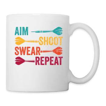 Darts Sport Verein, Dartscheibe, Pfeil Sport Dart - Tasse - Weiß - Rechts