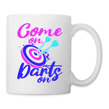 Darts Sport Verein, Dartscheibe, Pfeil Sport Dart - Tasse - Weiß - Rechts