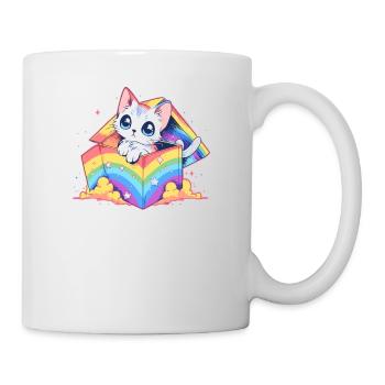 Cool Rainbow Cat Pride Transgender LGBT Community - Tasse - Weiß - Rechts