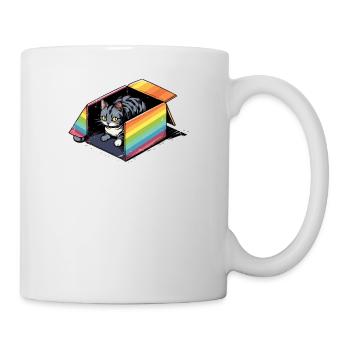 Niedlicher LGBT-Katzenliebhaber Regenbogen-Kätzchen Transgender-Wortspiel - Tasse - Weiß - Rechts