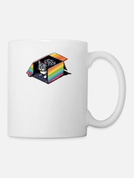 Mignon LGBT Cat Lover Rainbow Kitty Transgender Pun - Mug blanc - blanc