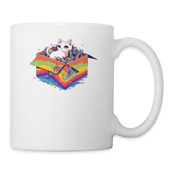 Regenbogen LGBT Community Cutie Kitty Pride Lesbisch - Tasse - Weiß - Rechts