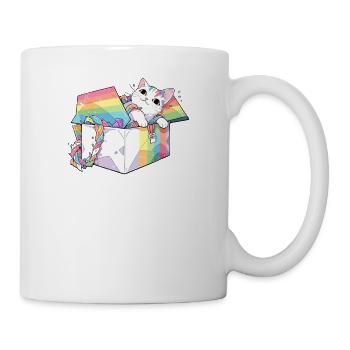 Chat arc-en-ciel amoureux Mignon Kitty Animal Communauté LGBT - Mug blanc - blanc - Droite