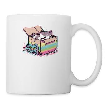 Regenbogen LGBT Katze Haustier Liebhaber Cool Lesbisch Gay Pride - Tasse - Weiß - Rechts