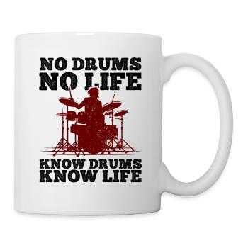 Schlagzeug Spieler Drummer - Tasse - Weiß - Rechts