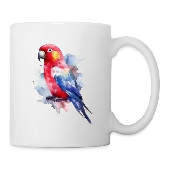Papagei in Aquarell - Tasse - Weiß - Rechts