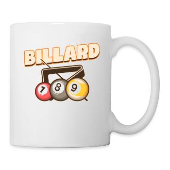 Billiard Poolbillard Snooker Verein Club Billard - Tasse - Weiß - Rechts