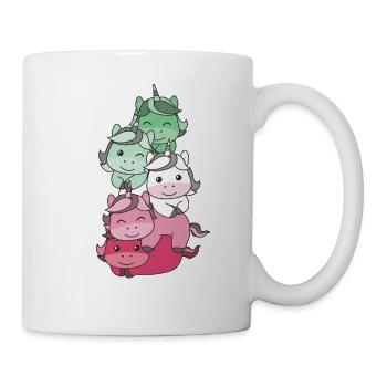 Abrosexuell Flag Pride LGBTQ süßer Einhorn Stapel - Tasse - Weiß - Rechts