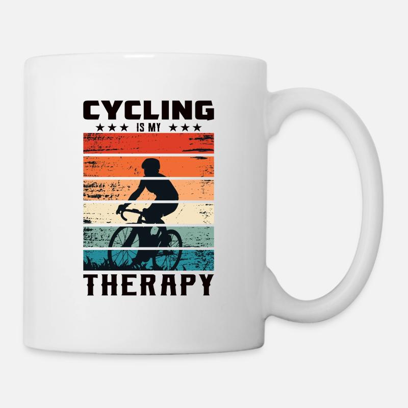 Le cyclisme est ma thérapie - Mug blanc - blanc