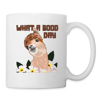 Quelle bonne journée Pako Huacaya Lama Alpaga Éleveur - Mug blanc - blanc - Droite