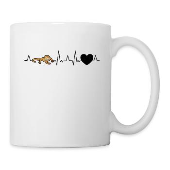 Battement de cœur de dragon barbu - Mug blanc - blanc - Droite