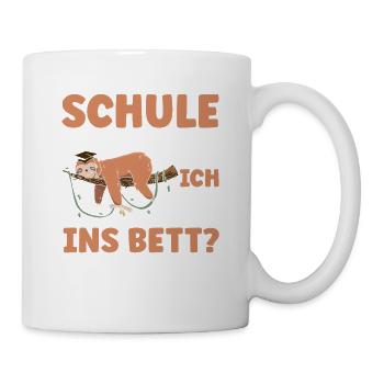 Schule abgeschlossen kann ich ins Bett - Tasse - Weiß - Rechts