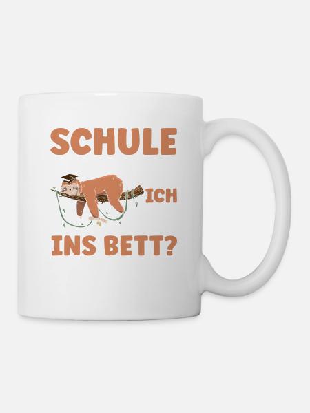 Schule abgeschlossen kann ich ins Bett - Tasse - Weiß