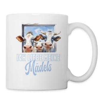 Ich liebe meine Mädels, Kuh, Kühe - Tasse - Weiß - Rechts