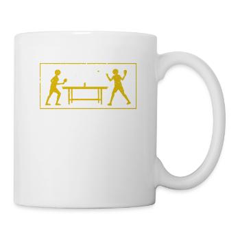Tischtennis Spiel Stickman Lustiger Ping Pong Lieb - Tasse - Weiß - Rechts