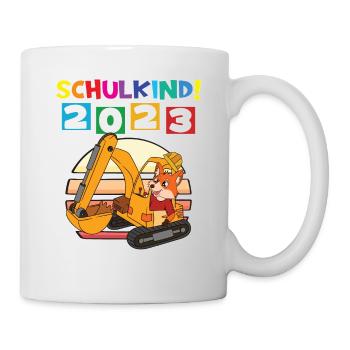 Schulkind 2023 Einschulung 2023 Schulanfang - Tasse - Weiß - Rechts
