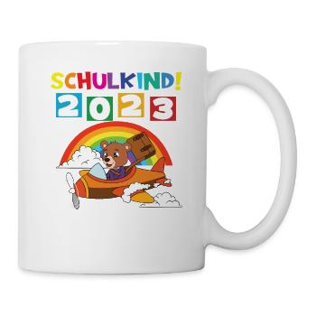 Schulkind 2023 Einschulung 2023 Schulanfang - Tasse - Weiß - Rechts
