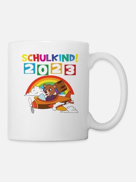 Schulkind 2023 Einschulung 2023 Schulanfang - Tasse - Weiß