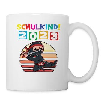 Schulkind 2023 Einschulung 2023 Schulanfang - Tasse - Weiß - Rechts