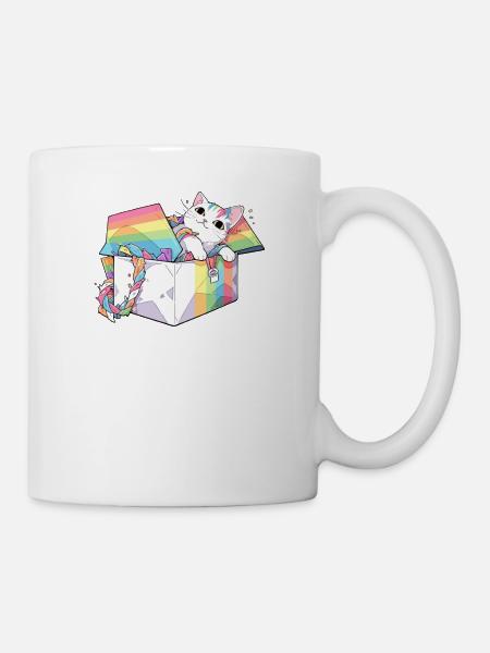Cool Pet Lover Rainbow Cat LGBT Transgender Humour - Mug blanc - blanc