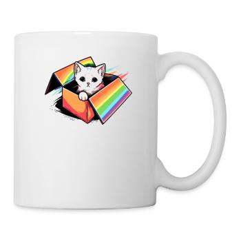 Gay Cat Pride Rainbow Cute Kitten Kitty Proud LGBT - Mug - white - Right