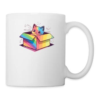 Transgender Katzenliebhaber Cool Regenbogen Lesbisch Homosexuell Wortspiel - Tasse - Weiß - Rechts