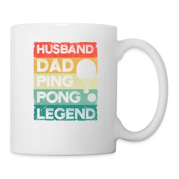 Ehemann Papa Ping Pong Legende lustig Tischtennis - Tasse - Weiß - Rechts