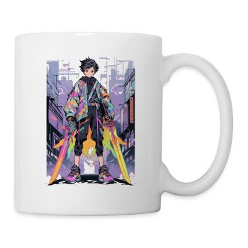 Shibuya: Cool Anime Boy with Sword Japanese - Mug - white - Right