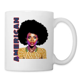 Femme noire 12 avec lettrage américain - Mug blanc - blanc - Droite