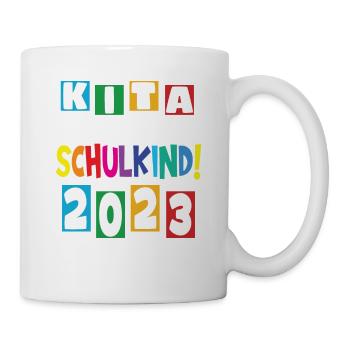 Schulkind 2023 Einschulung 2023 Schulanfang - Tasse - Weiß - Rechts
