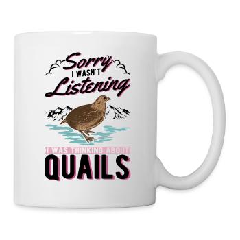 Warnung Wachtel Wachtelzucht Wachtelzüchter - Tasse - Weiß - Rechts