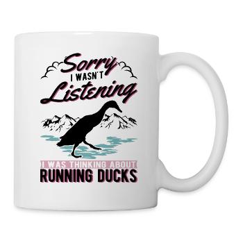 Indische Laufente Geschenk Flaschenente - Tasse - Weiß - Rechts